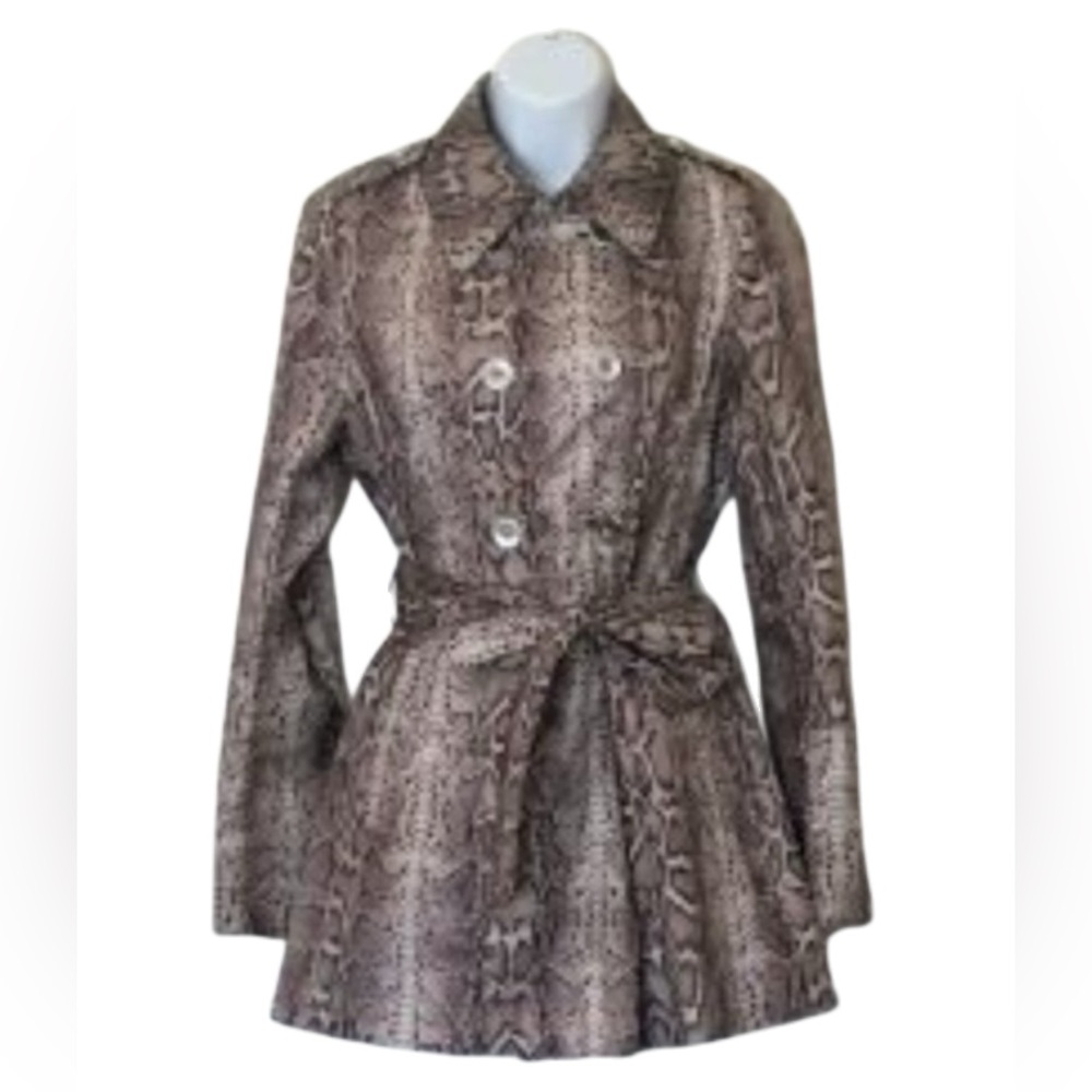 Via Spiga Python Print Short Trench Coat - image 1
